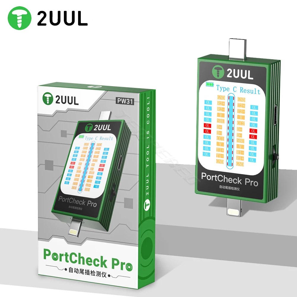 PW31 Port Check Pro 5V / 2A Type-C / Belysning Grænseflade Automatisk Haleprop Detektor